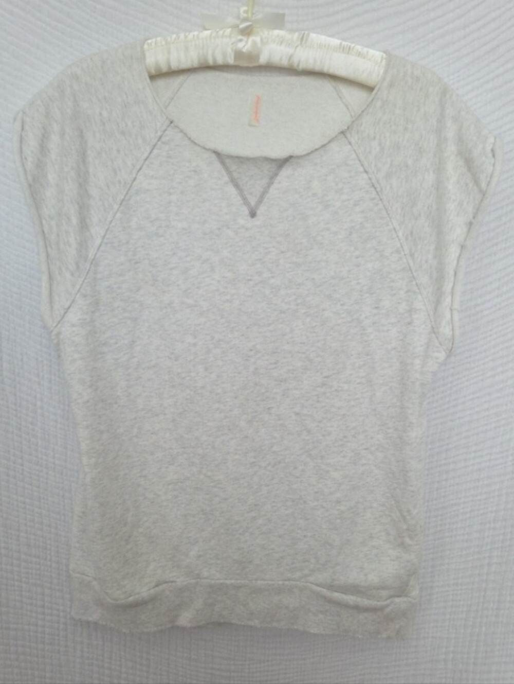 Free People Movement Light Gray Oversized Cap-Sleeve Sweatshirt - XS